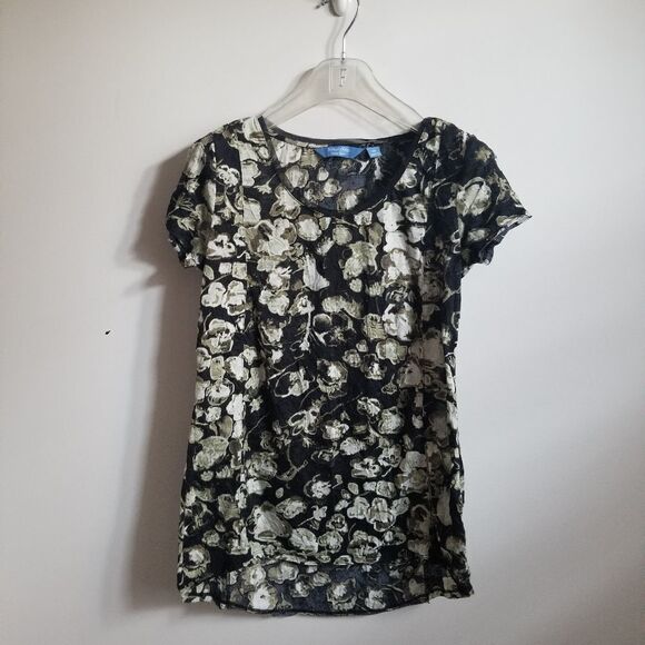 SIMPLY VERA by VERA WANG | floral tee shirt olive green sz XS - Picture 2 of 5
